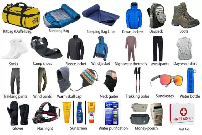 Packing list and gear guide for different seasons and altitudes